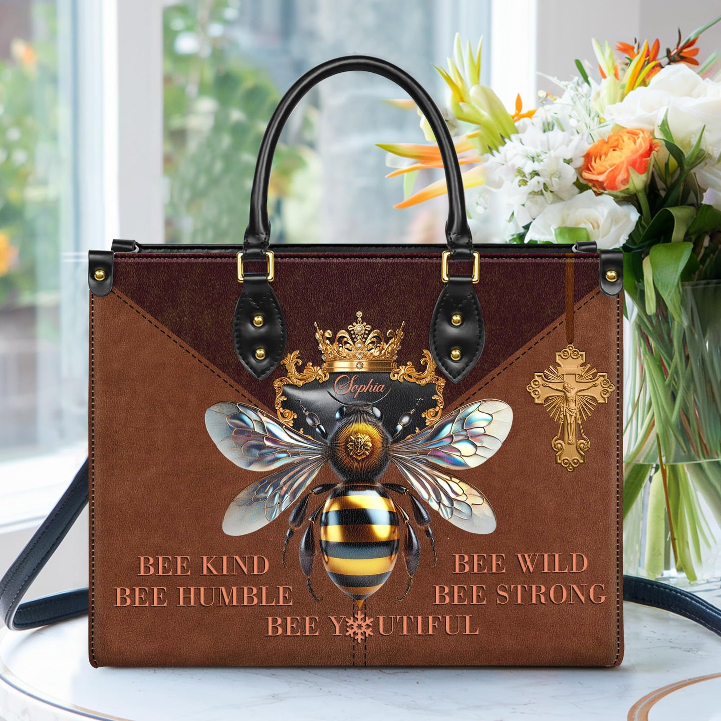 Personalized Leather Handbag for Women, Custom Name Church Bag, Christian Gifts, Mother Day's Gift for God Lovers