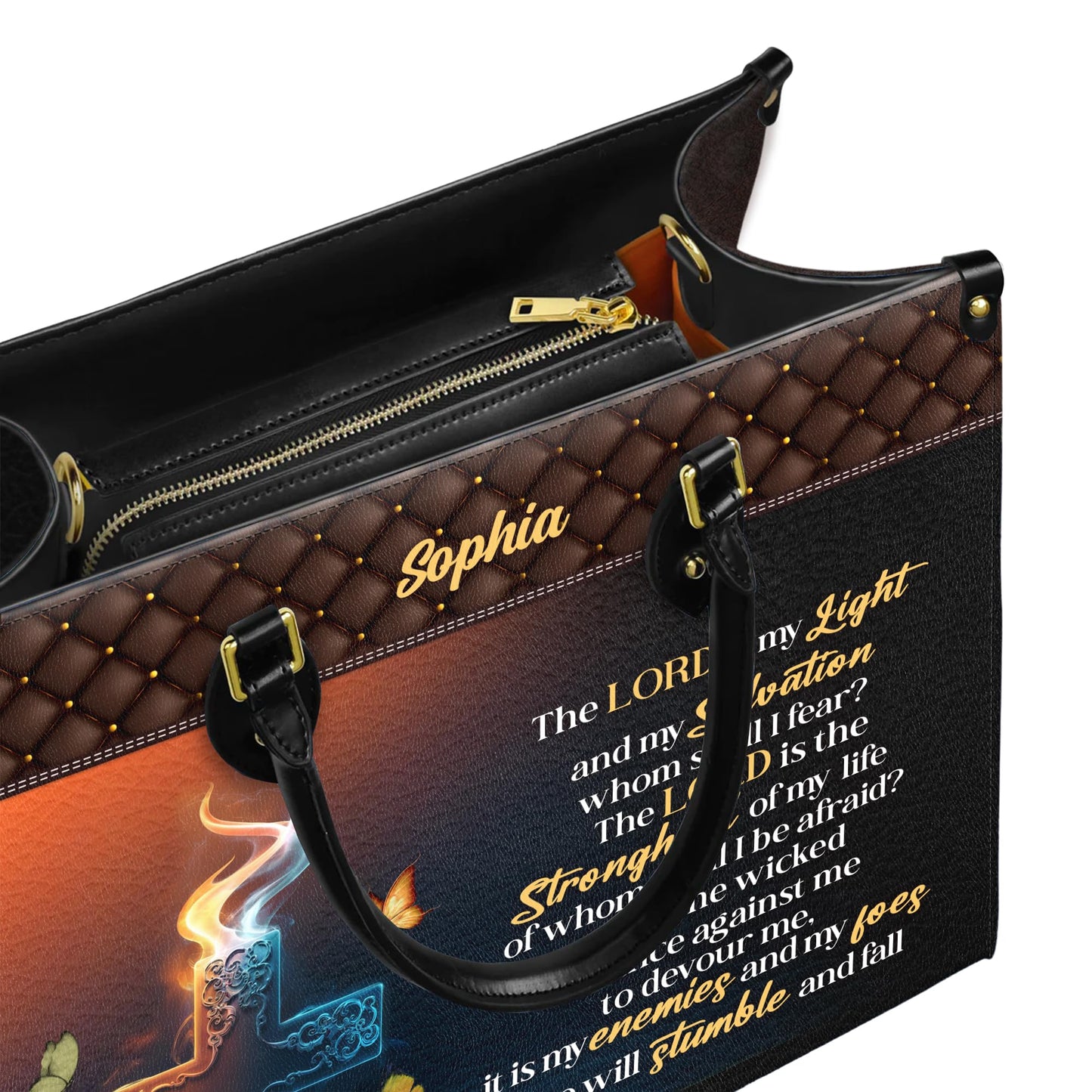 Personalized Leather Handbag for Women, Custom Name Church Bag, Christian Gifts, Mother Day's Gift for God Lovers
