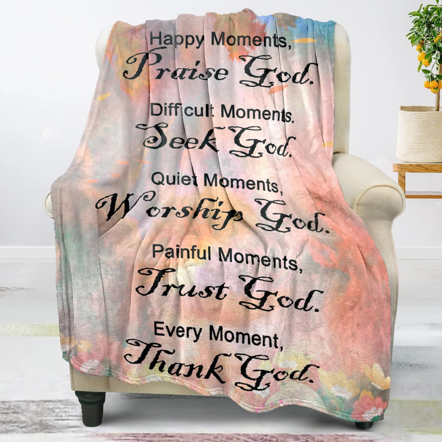 Christian Faith Blankets - Soft Throw, Personalized 60"x80", Religious & Spiritual Gifts for Women & Men