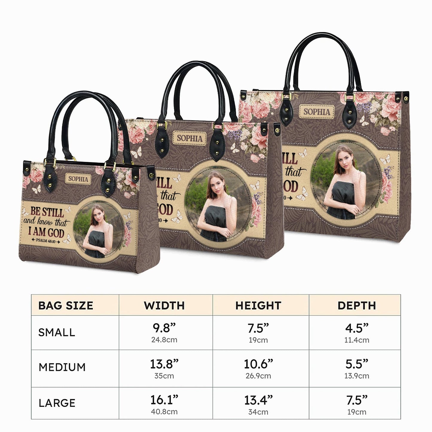 Personalized Leather Handbag for Women, Custom Name Church Bag, Christian Gifts, Mother Day's Gift for God Lovers