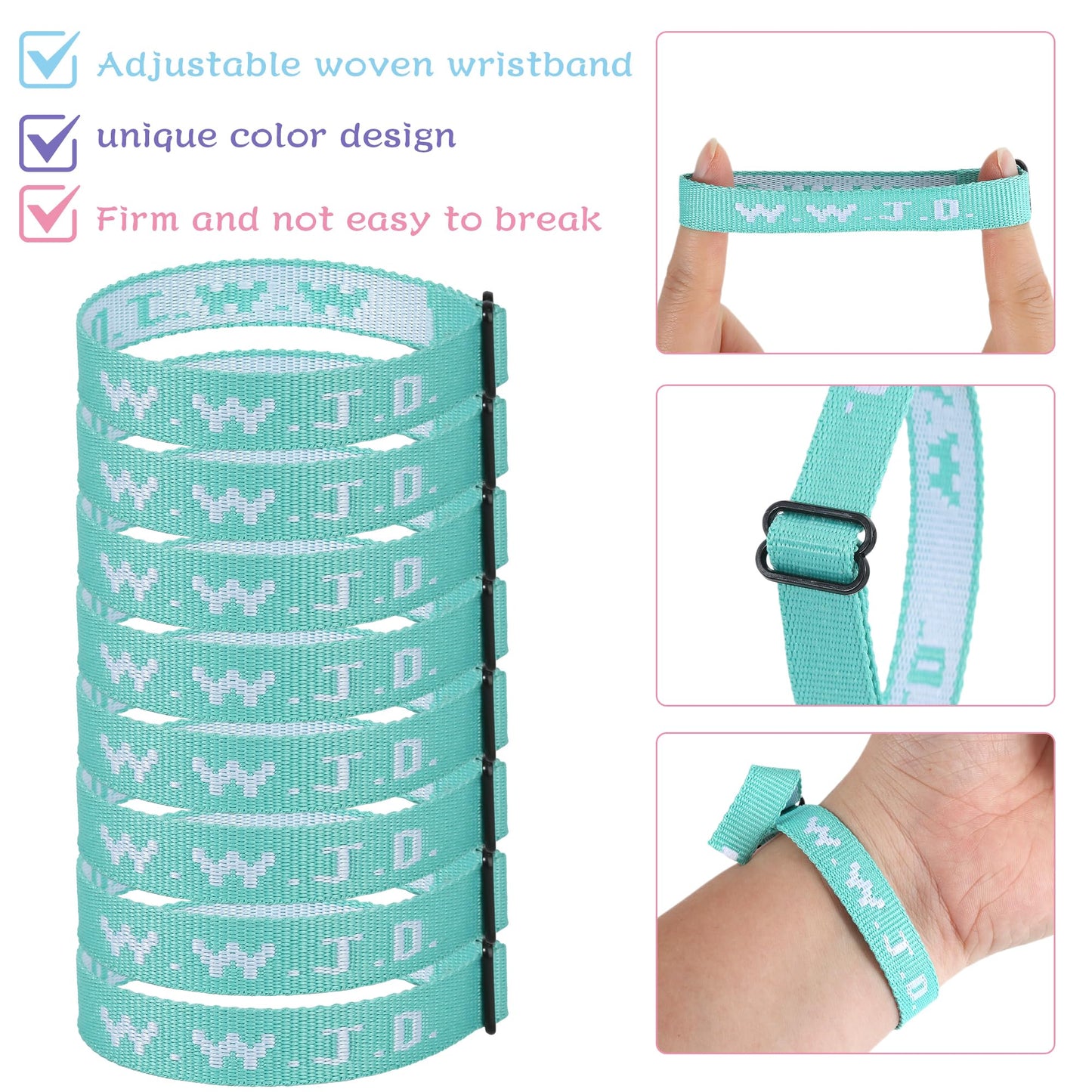 8PCS WWJD Christian Bracelet Pack for Women Men, Christian Jesus Gifts Adjustable Wristbands, WWJD Bracelets Bulk - What Would Jesus Do Bracelet