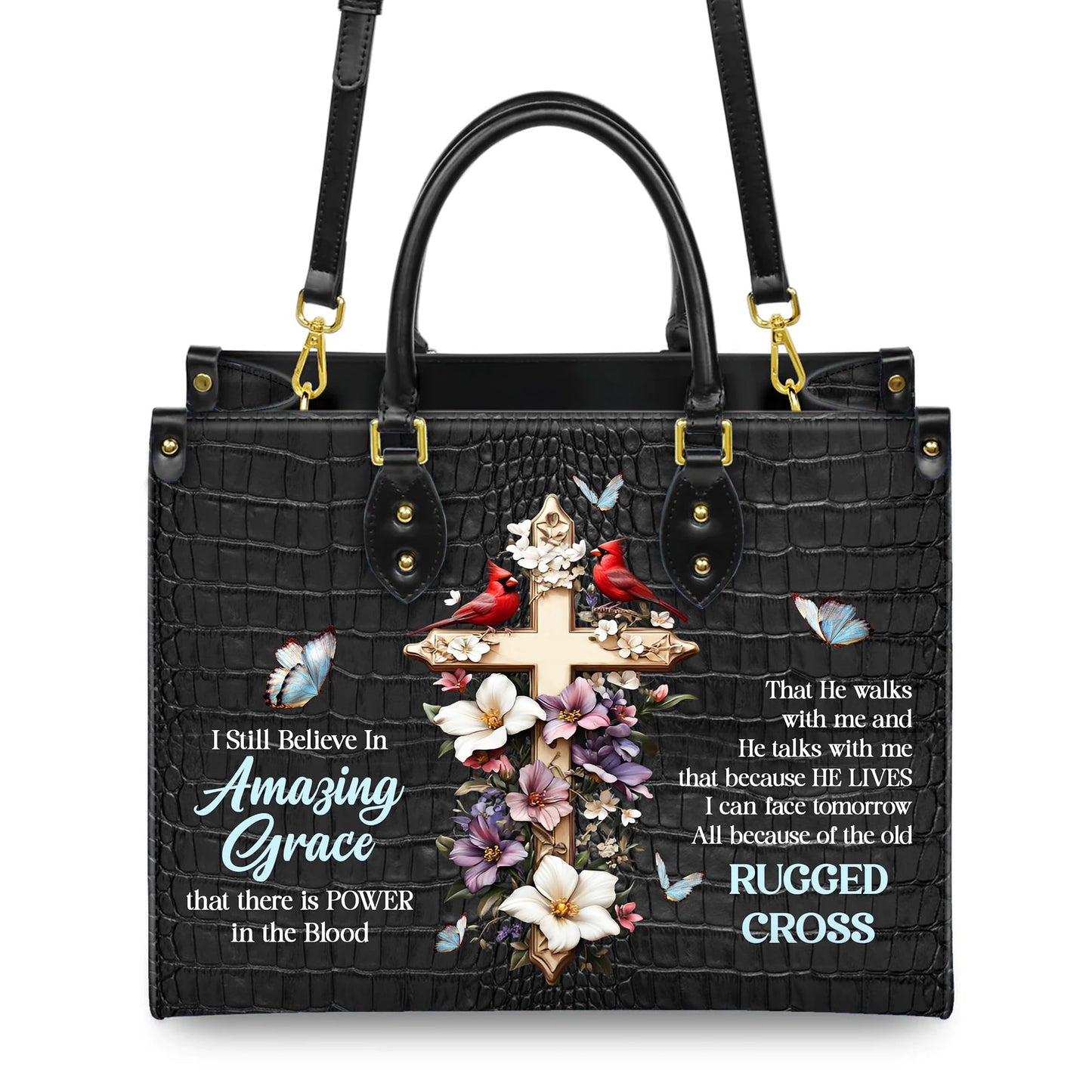 Personalized Leather Handbag for Women, Custom Name Church Bag, Christian Gifts, Mother Day's Gift for God Lovers