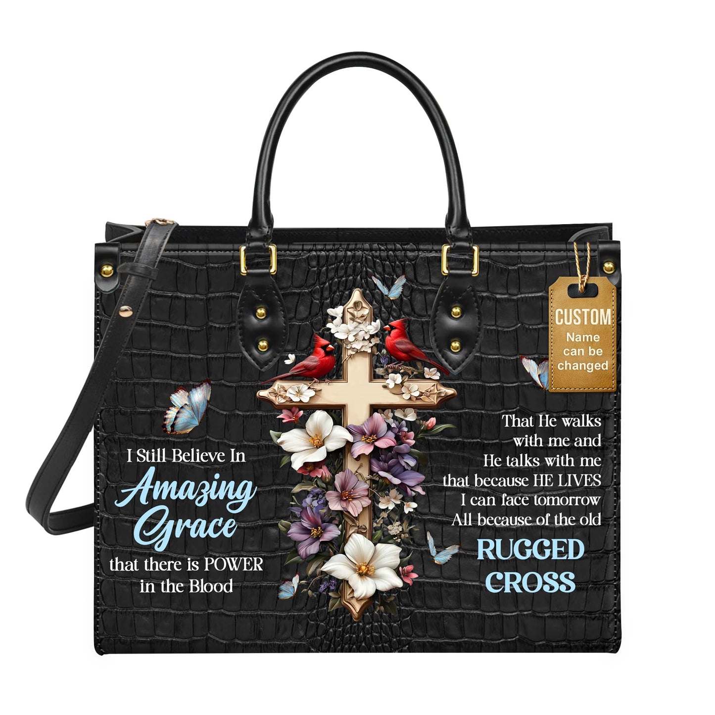 Personalized Leather Handbag for Women, Custom Name Church Bag, Christian Gifts, Mother Day's Gift for God Lovers