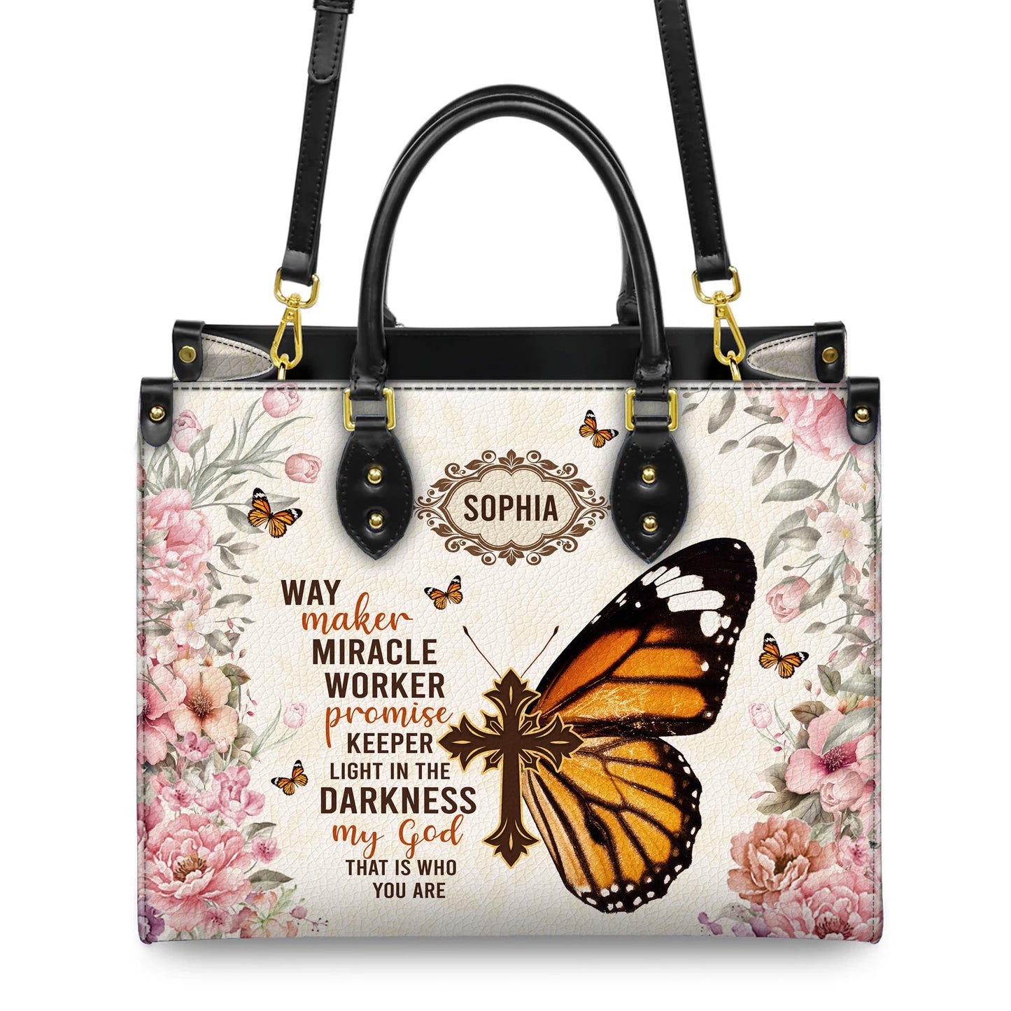 Personalized Leather Handbag for Women, Custom Name Church Bag, Christian Gifts, Mother Day's Gift for God Lovers