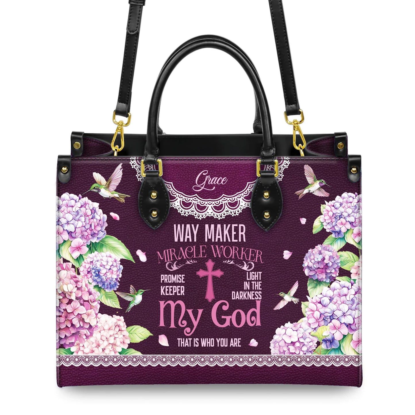 Personalized Leather Handbag for Women, Custom Name Church Bag, Christian Gifts, Mother Day's Gift for God Lovers