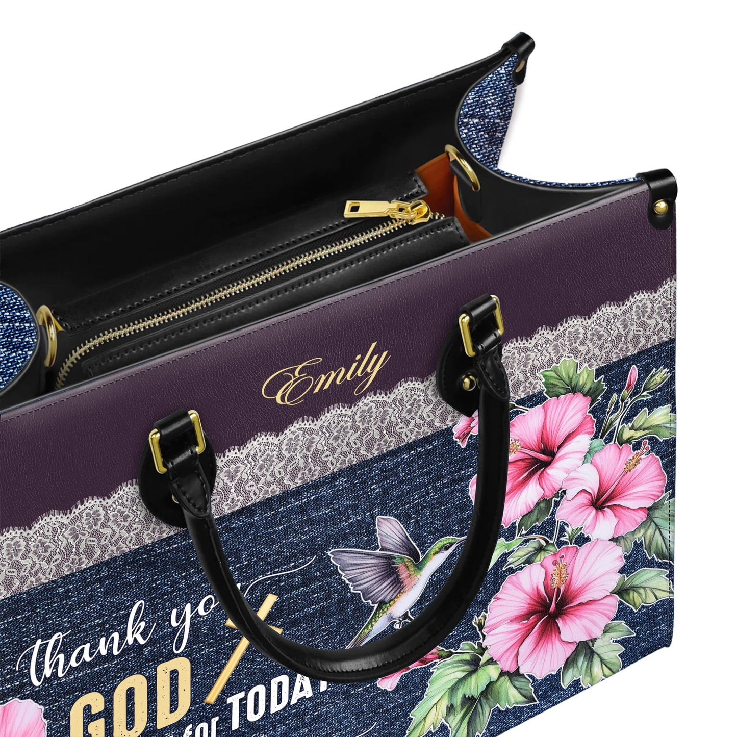 Personalized Leather Handbag for Women, Custom Name Church Bag, Christian Gifts, Mother Day's Gift for God Lovers