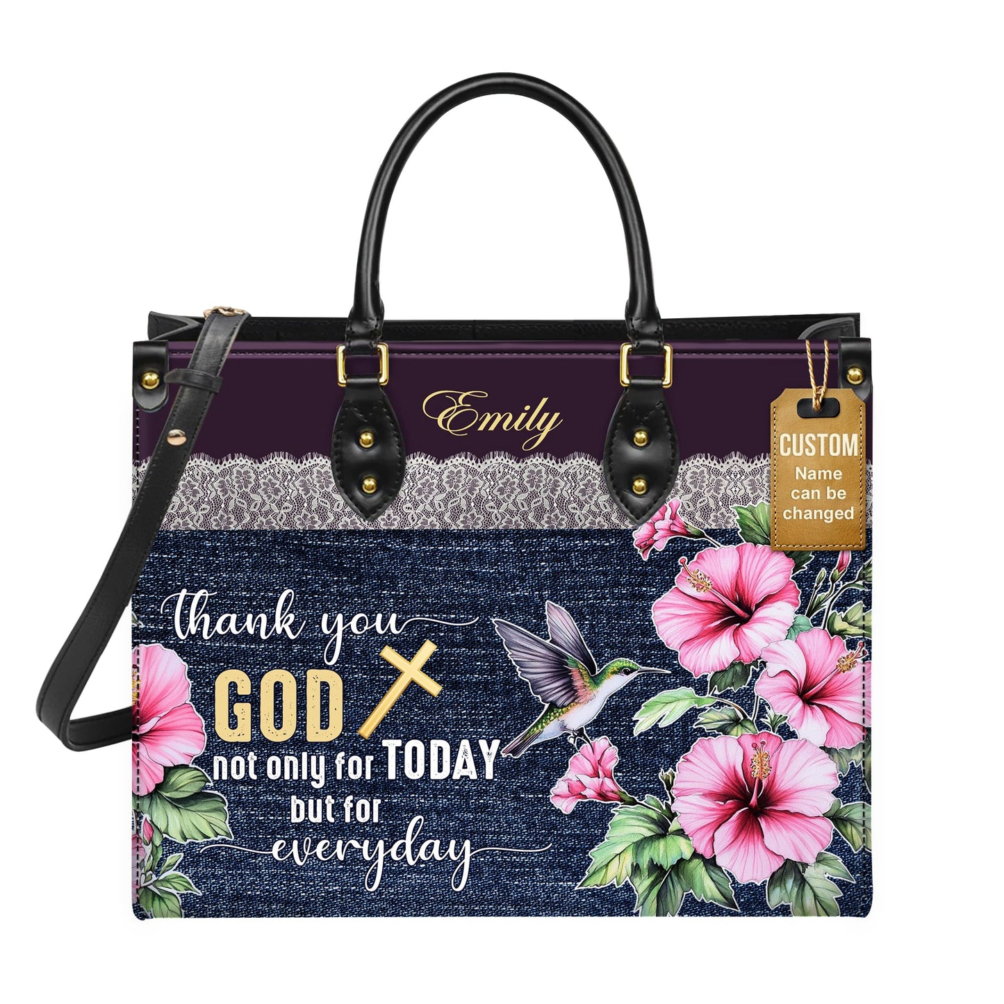 Personalized Leather Handbag for Women, Custom Name Church Bag, Christian Gifts, Mother Day's Gift for God Lovers