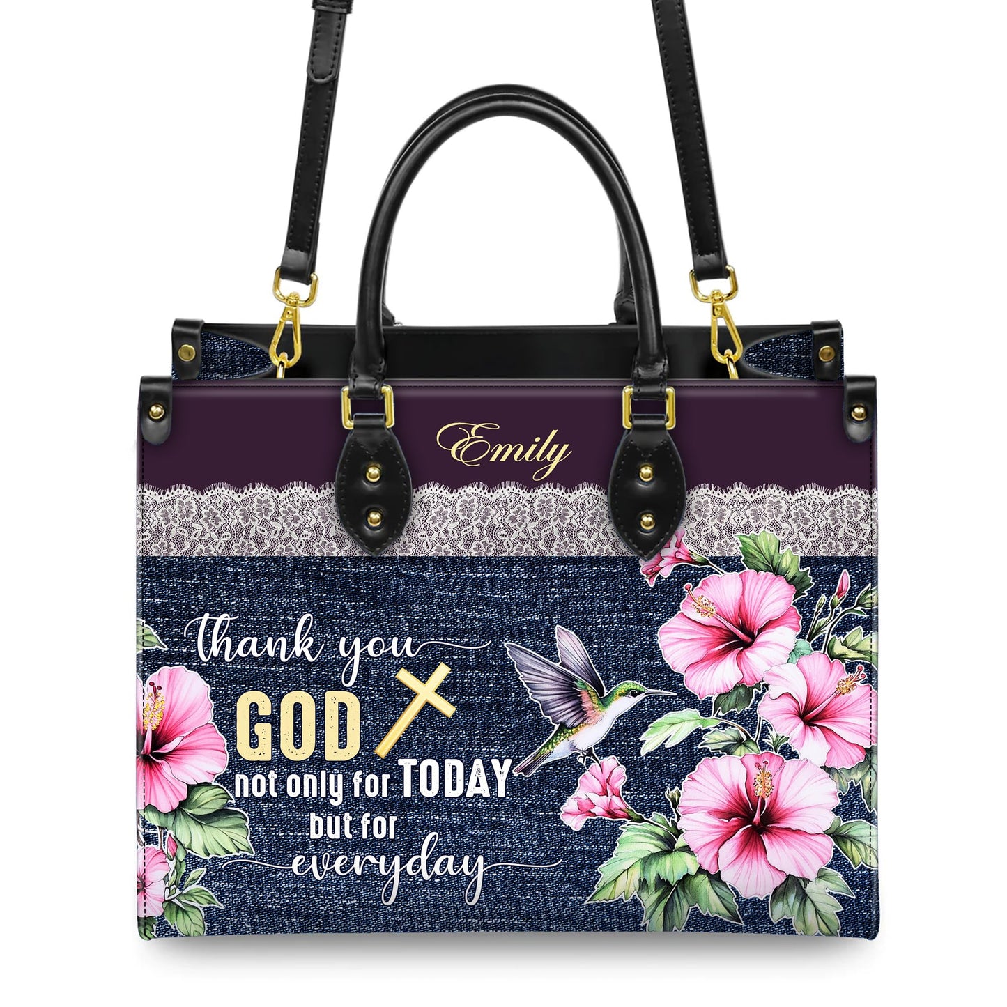 Personalized Leather Handbag for Women, Custom Name Church Bag, Christian Gifts, Mother Day's Gift for God Lovers