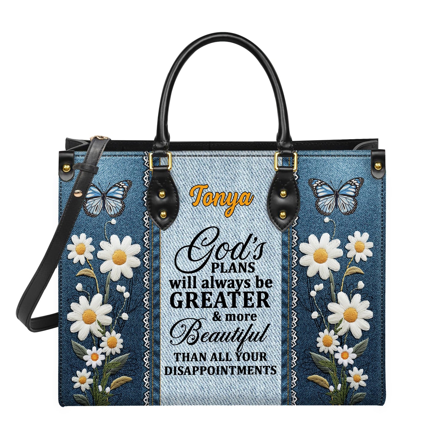 Personalized Leather Handbag for Women, Custom Name Church Bag, Christian Gifts, Mother Day's Gift for God Lovers