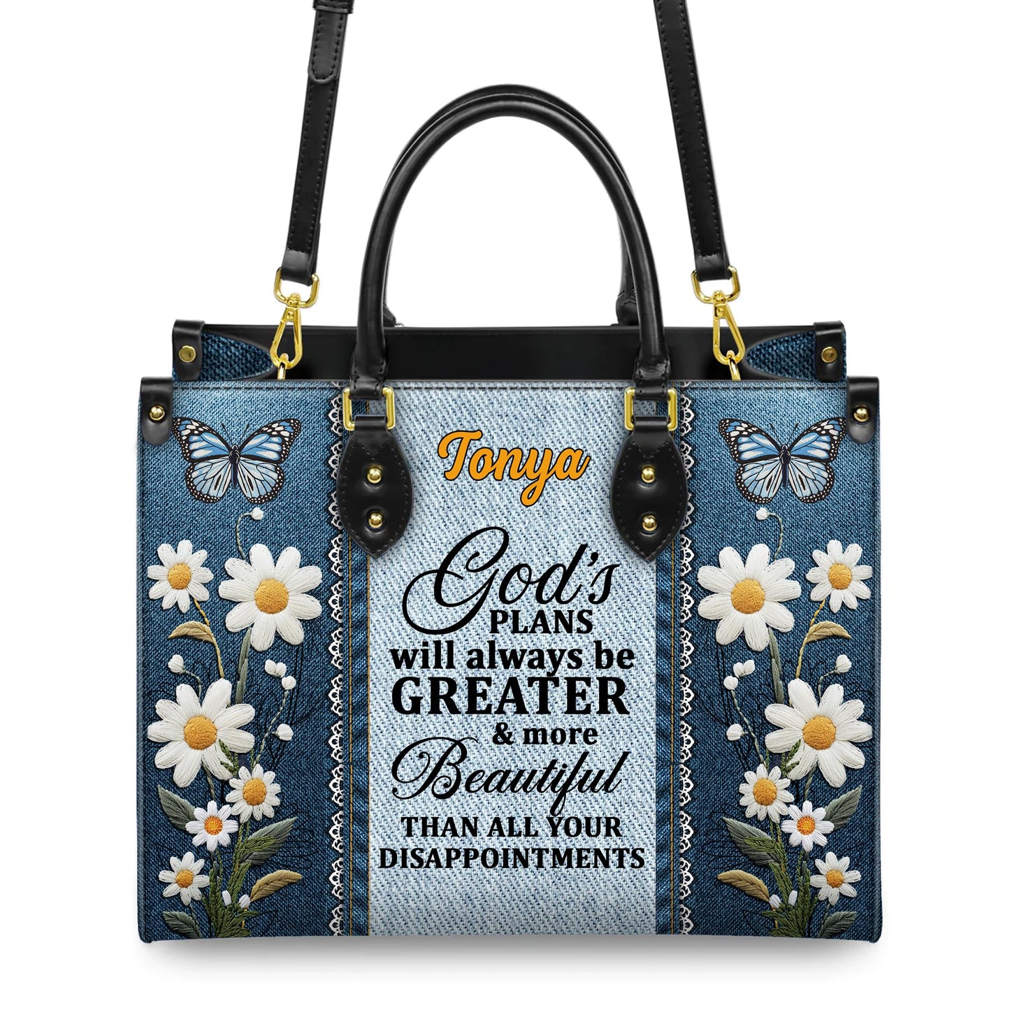 Personalized Leather Handbag for Women, Custom Name Church Bag, Christian Gifts, Mother Day's Gift for God Lovers