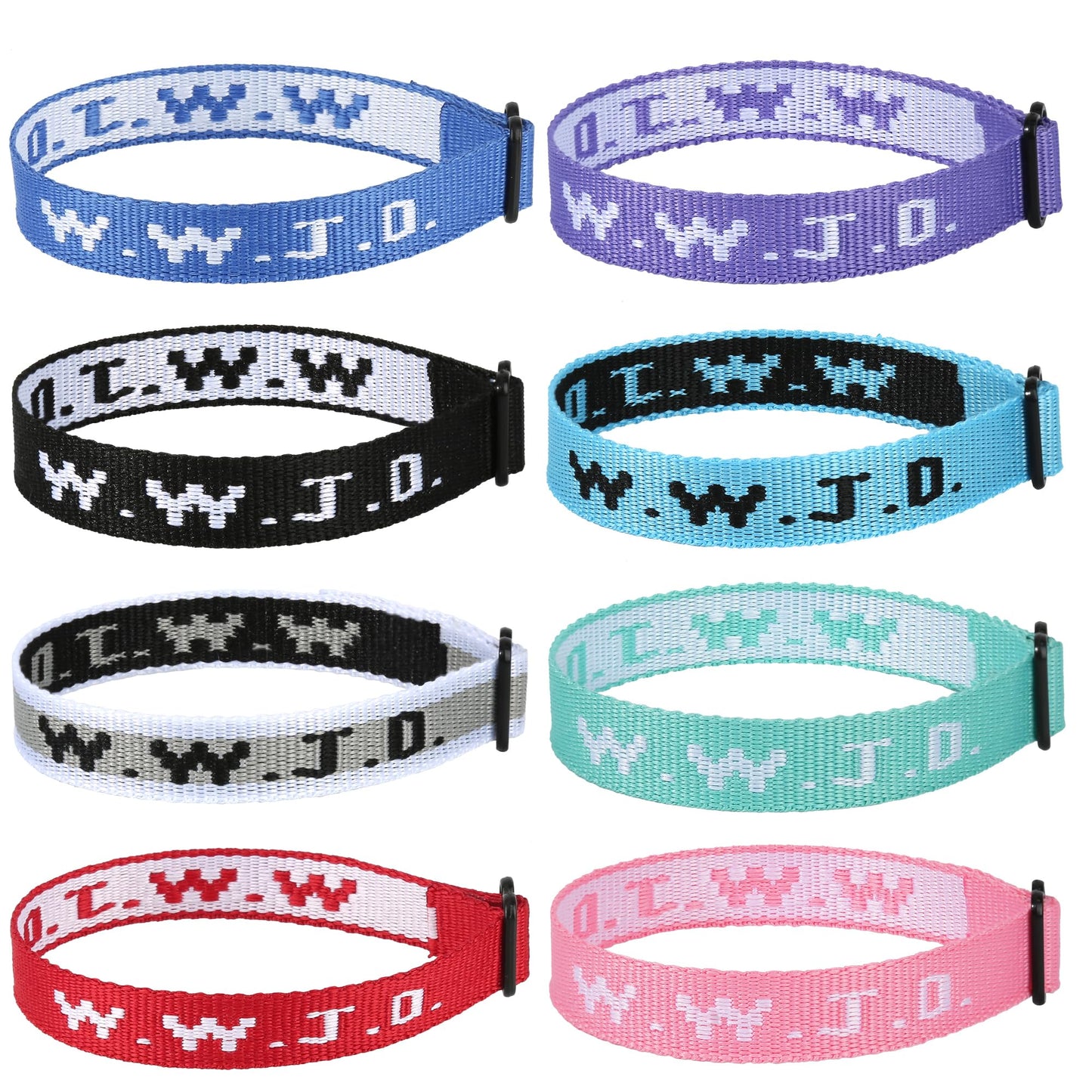 8PCS WWJD Christian Bracelet Pack for Women Men, Christian Jesus Gifts Adjustable Wristbands, WWJD Bracelets Bulk - What Would Jesus Do Bracelet