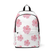 Floral Pink Unisex Fabric Backpack - Stylish and Functional Daypack for School or Travel