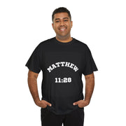 Matthew 11:28 Unisex Heavy Cotton Tee, Christian T-Shirt, Inspirational Quote Shirt, Religious Apparel, Faith-Based Clothing
