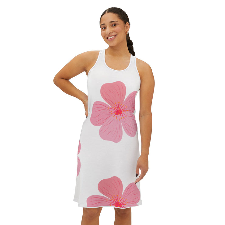 Floral Summer Racerback Dress for Women | Vacation Wear, Casual Dress, Beach Style, Everyday Comfort, Floral Print