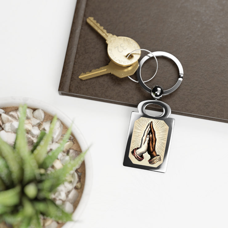 Praying Hands Photo Keyring - Meaningful Gift, Religious Keychain, Personalized Keepsake, Faith Accessory, Unique Keyring
