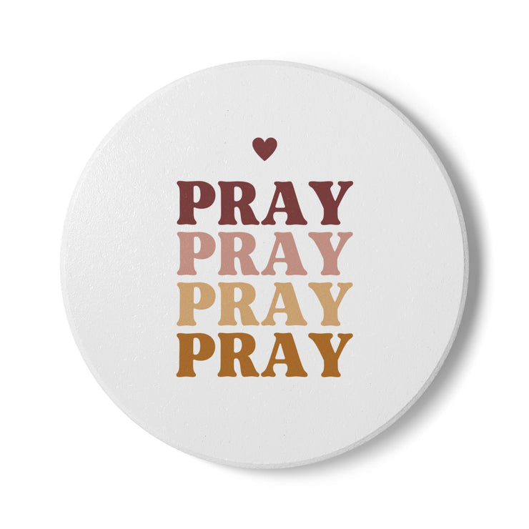 Inspirational Ceramic Coaster - "Pray" Design for Home Decor & Gifting