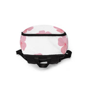 Floral Pink Unisex Fabric Backpack - Stylish and Functional Daypack for School or Travel