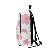 Floral Pink Unisex Fabric Backpack - Stylish and Functional Daypack for School or Travel