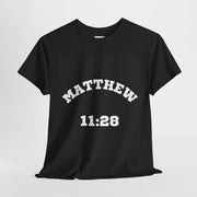 Matthew 11:28 Unisex Heavy Cotton Tee, Christian T-Shirt, Inspirational Quote Shirt, Religious Apparel, Faith-Based Clothing