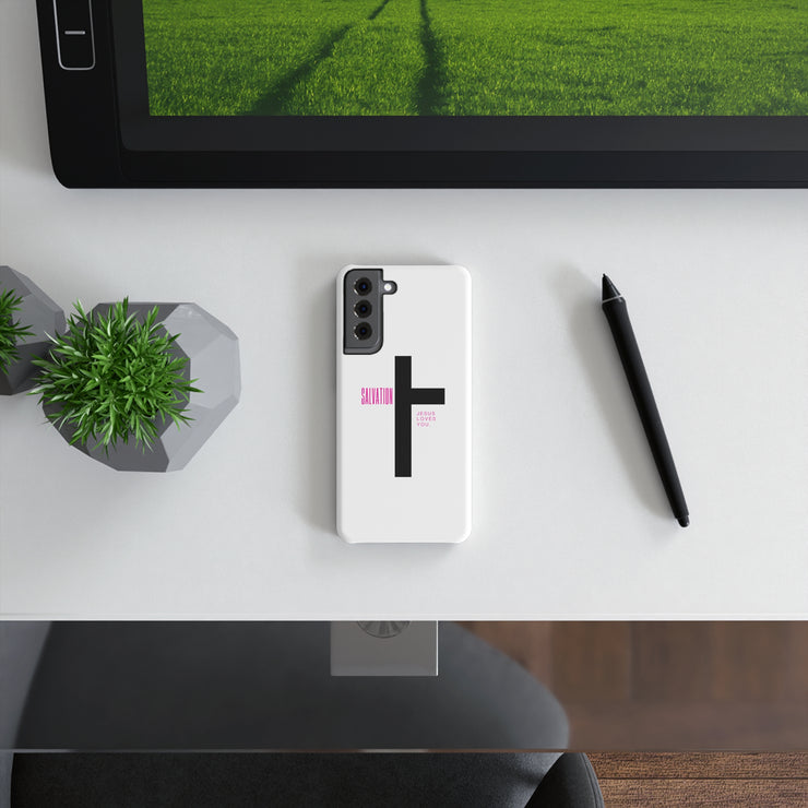 Christian Faith Slim Snap Case, Jesus Loves You Phone Cover, Minimalist Phone Case, Religious Gift, Modern Design for Believers