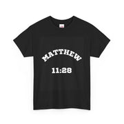 Matthew 11:28 Unisex Heavy Cotton Tee, Christian T-Shirt, Inspirational Quote Shirt, Religious Apparel, Faith-Based Clothing