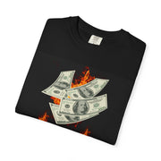 Unisex Garment-Dyed T-Shirt - "Money is the Root of All Evil" Graphic Tee