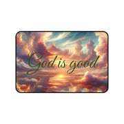 Inspirational Desk Mat - 'God is Good' - Motivational Desk Accessory for Home or Office