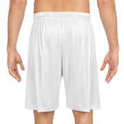 Premium White Basketball Shorts with Jesus Cross Design