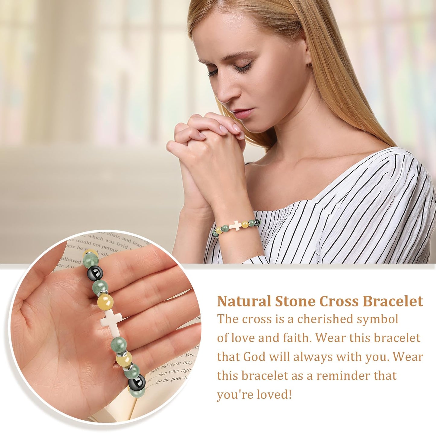 Christian Easter Gifts – Religious Cross Bracelet Faith Jewelry for Women