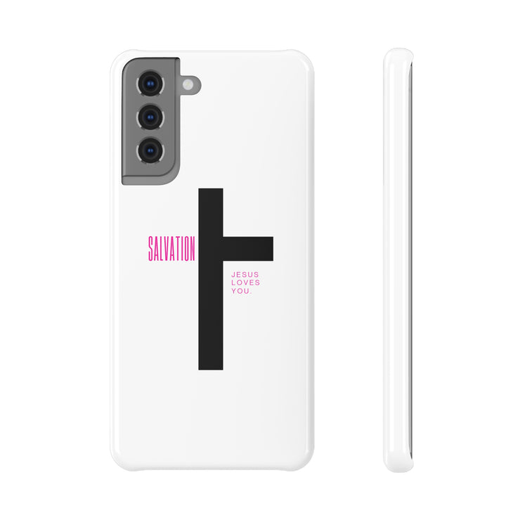 Christian Faith Slim Snap Case, Jesus Loves You Phone Cover, Minimalist Phone Case, Religious Gift, Modern Design for Believers