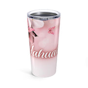 Yahuah Pink Floral Tumbler 20oz, Butterfly Travel Mug, Personalized Gift, Nature Lover Cup, Spring Decor, Floral Insulated Tumbler